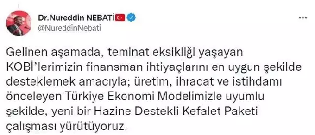 Bakan Nebati müjdeyi verdi! KOBİ'lere yönelik yeni destek paketi geliyor
