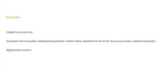 VAPUR SEFERLERİ İPTAL Mİ? 18 Nisan İstanbul'da vapur seferleri iptal mi edildi?