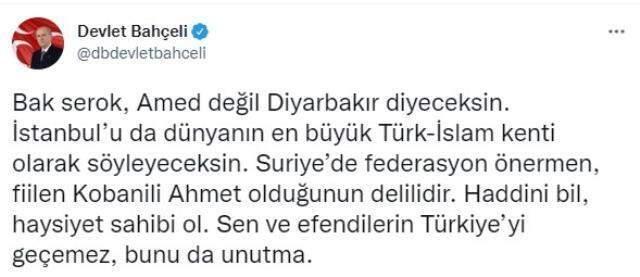Davutoğlu'nun 'Amed' ve federasyon kararı yorumuna Bahçeli ateş püskürdü: Haddini bil, haysiyet sahibi ol