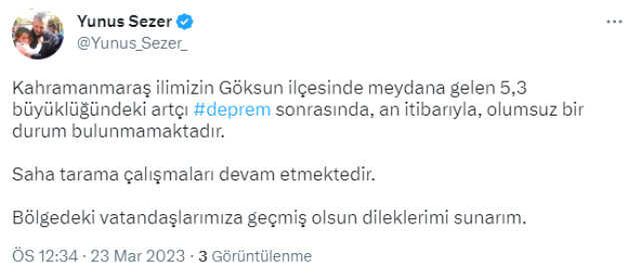 Son Dakika: Kahramanmaraş'ta 5.3 büyüklüğünde deprem