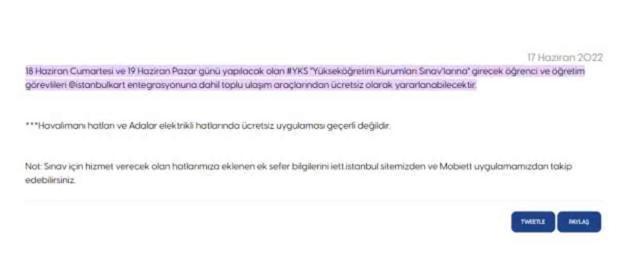 HAFTA SONU TOPLU TAŞIMA ÜCRETSİZ Mİ? YKS günü toplu taşıma ücretsiz olacak mı?