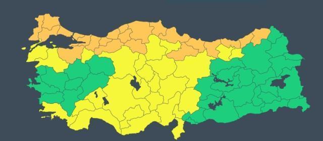 50 ile sarı ve turuncu kodlu uyarı! 2 gün boyunca devam edecek