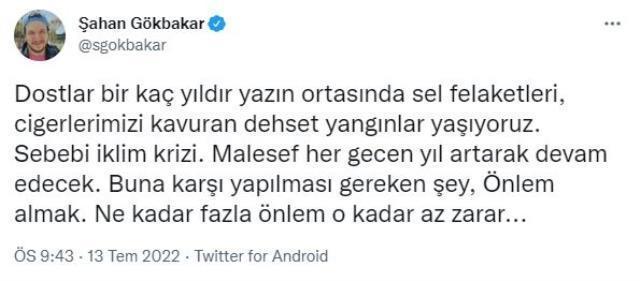 Her yangında 'Nerede bu uçaklar' diye soran Şahan Gökbakar bu kez THK uçaklarını havada görünce memnun kaldı