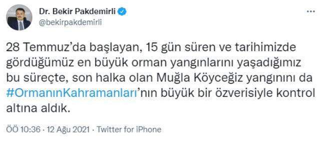 Son Dakika: Türkiye'de 28 Temmuz itibarıyla başlayan büyük orman yangınlarının tümü kontrol altına alındı