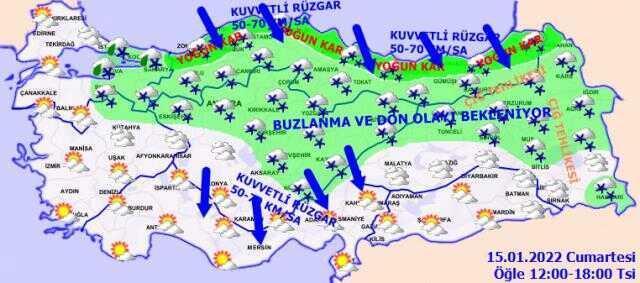 Meteoroloji 11 ili turuncu, 8 ili sarı kodla uyardı! Yoğun kar yağışı ve çığ tehlikesine dikkat