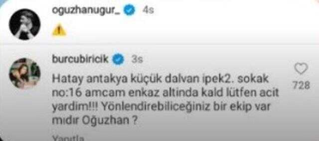 'Amcam enkaz altında kaldı' diyen Burcu Biricik'ten yeni paylaşım: Benim amcam değildi