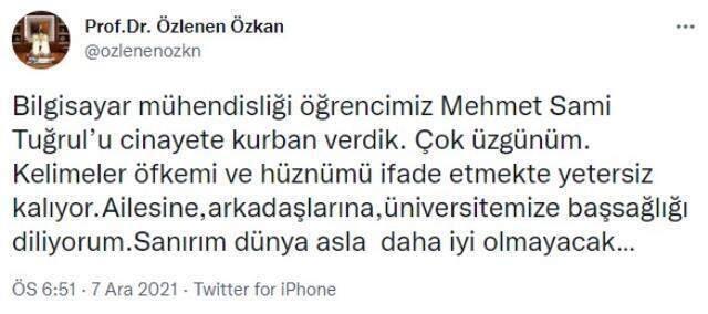 Antalya'da öğrencinin kafasının satırla kesildiği olayın ardından üniversite rektöründen duygu dolu mesaj
