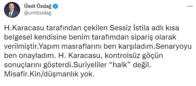 Ümit Özdağ 'Sessiz İstila' adlı kısa filme destek çıktı: Yapım masraflarını ben karşıladım