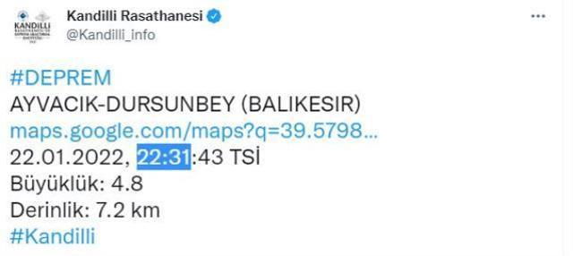 Son Dakika: Balıkesir'de 4.8 büyüklüğünde deprem meydana geldi! Sarsıntı İstanbul'da da hissedildi