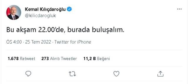 Kemal Kılıçdaroğlu saat 22:00'da (10'da) hangi kanalda, ne açıklayacak? 25 Temmuz Pazartesi Kemal Kılıçdaroğlu'nun Saat 22.00 açıklaması nedir?
