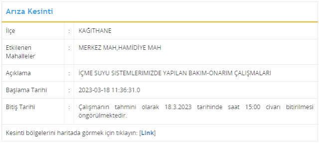 İSKİ İstanbul Kağıthane su kesintisi: 17-18 Mart İstanbul Kağıthane su kesintisi listesi!