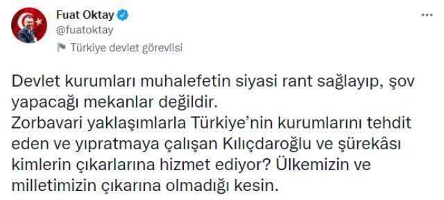 TÜİK'e alınmayan Kılıçdaroğlu'na bir tepki de Fuat Oktay'dan geldi: Devlet kurumları şov mekanı değil