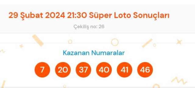Süper Loto sonuçları açıklandı mı? 29 Şubat Süper Loto kazanan numaralar neler? Süper Loto sonuçlarına ne zaman, nereden bakılır?