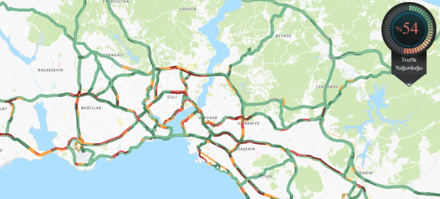 Trafik durumu haritası (CANLI) 8 Mayıs İstanbul'da trafik yoğunluğu yüzde kaç?