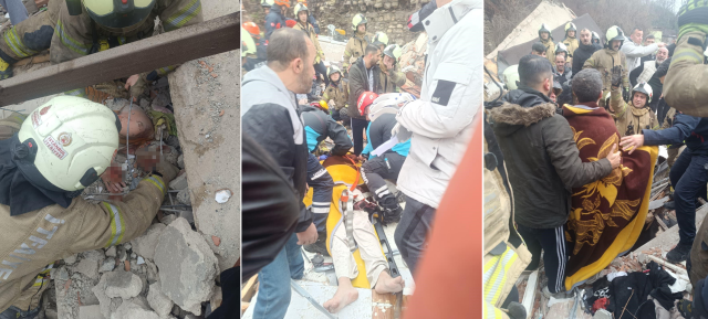 Fatih'te çöken binada enkaz altında kalanlar böyle kurtarıldı