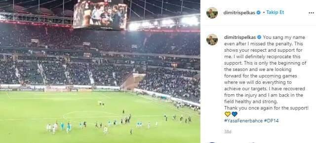 Penaltı kaçıran Pelkas'tan taraftara mesaj: Bu desteğin karşılığını fazlasıyla vereceğim