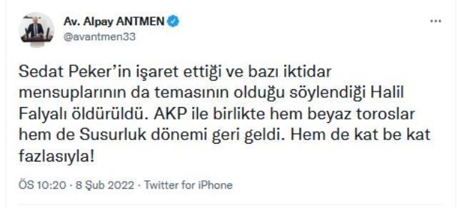 Halil Falyalı suikastı sonrası CHP'den ilk açıklama: Susurluk dönemi geri geldi
