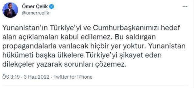 AK Parti Sözcüsü Çelik'ten Yunanistan'a tepki