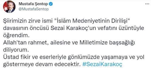 Ünlü şair Sezai Karakoç, 88 yaşında hayatını kaybetti