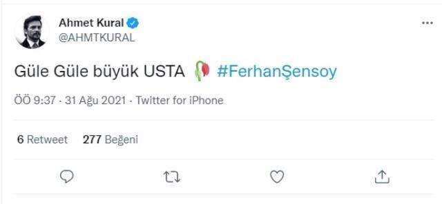 Ferhan Şensoy'un ölümü tüm Türkiye'yi yasa boğdu! Sanat ve siyaset dünyası usta oyuncuya böyle veda etti