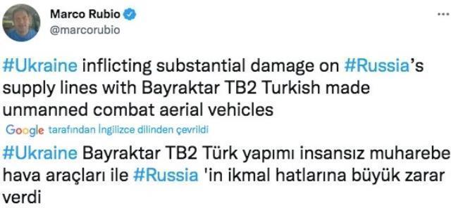 Türk SİHA'larının Rusya - Ukrayna savaşındaki başarısı Türkiye karşıtı ABD'li senatörü bile mest etti