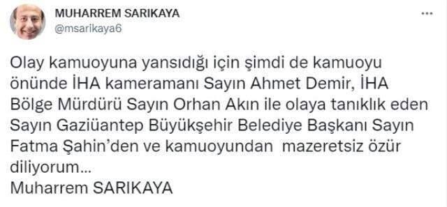 Gazeteci Muharrem Sarıkaya, kameralar önünde kameramana tokat attı