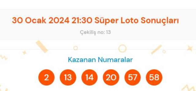 Süper Loto sonuçları açıklandı! 30 Ocak Süper Loto kazanan numaralar neler? Süper Loto sonuçlarına ne zaman, nereden bakılır?