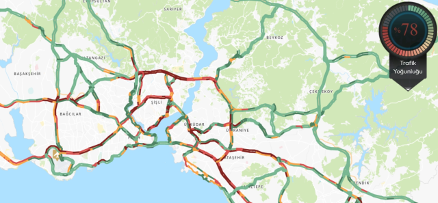 Trafik durumu haritası (CANLI) 19 Haziran İstanbul'da trafik yoğunluğu yüzde kaç?