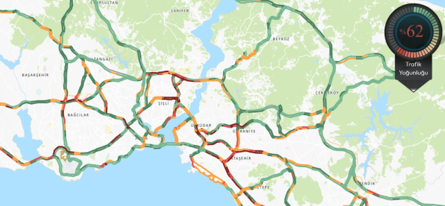 Trafik durumu haritası (CANLI) 8 Temmuz İstanbul'da trafik yoğunluğu yüzde kaç?