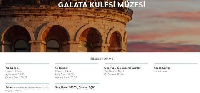 Galata Kulesi'ne giriş ücreti 30 liradan 100 liraya çıkarıldı