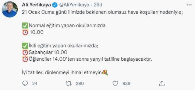 Son Dakika: İstanbul'da olumsuz hava koşulları nedeniyle yarıyıl tatili erkene çekildi