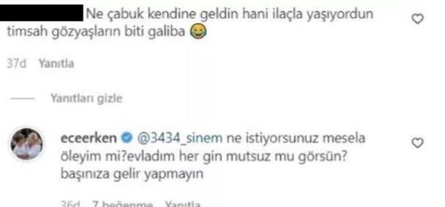 Eşini kaybeden Ece Erken tatil fotoğrafına gelen 'Timsah gözyaşların bitti mi?' yorumunu yanıtladı