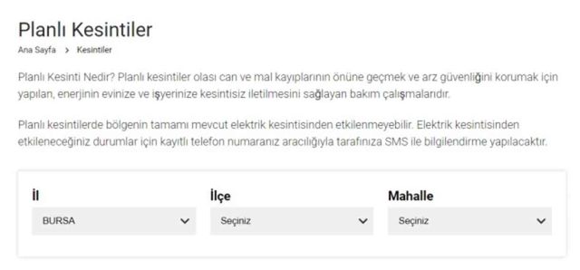 Bursa elektrik kesintisi! 24-25 Eylül Gemlik, Mudanya, Yıldırım elektrik kesintisi ne zaman gelecek?