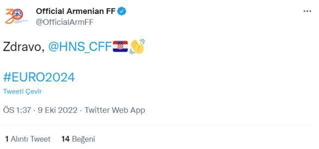 Ermenistan, EURO 2024 elemlerinde aynı gruba düştüğü Türkiye'yi yok saydı