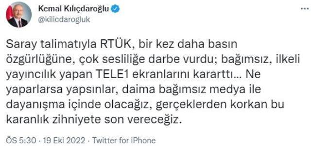 RTÜK, TELE 1'e 3 gün süreyle yayın durdurma cezası verdi