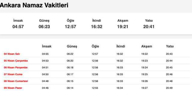 Ankara sabah ezanı saat kaçta? 3 Nisan Ankara ezan vakitleri! Ankara sahur ne zaman?
