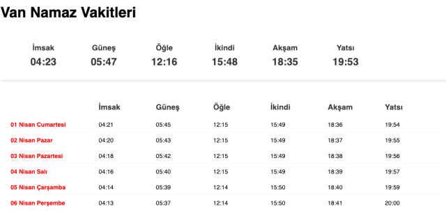 Yozgat, Sivas, Van sahur ne zaman, saat kaçta? 31 Mart Yozgat, Van, Sivas imsak vakti! Van, Yozgat, Sivas sabah ezanı saat kaçta okunuyor?