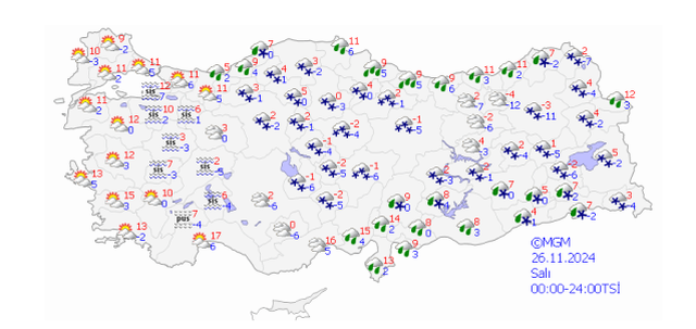 26 Kasım Ankara hava durumu | Ankara'da hava nasıl olacak, kar yağacak mı? Ankara günlük ve 5 günlük hava durumu tahmini!