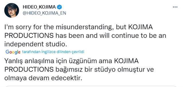 Kojima Production'ın bağımsız bir stüdyo olarak kalacağını açıklandı