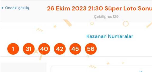 Süper Loto sonuçları açıklandı! 26 Ekim Süper Loto kazanan numaralar neler? Süper Loto sonuçlarına ne zaman, nereden bakılır?