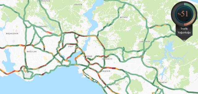 Trafik durumu haritası (CANLI) 22 Mayıs İstanbul'da trafik yoğunluğu yüzde kaç?