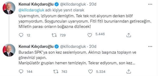 Kılıçdaroğlu'ndan SPK'ya borsadaki manipülasyon iddialarıyla ilgili çağrı: Son kez uyarıyorum