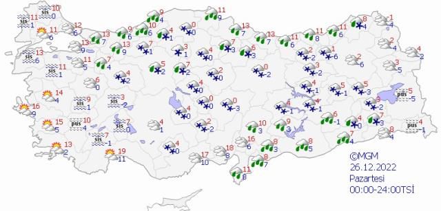 Meteoroloji'den 28 şehre kar uyarısı