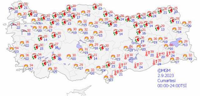 Marmara'nın kuzeydoğusunda kuvvetli gök gürültülü yağış uyarısı