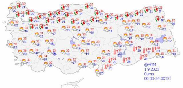 Marmara'nın kuzeydoğusunda kuvvetli gök gürültülü yağış uyarısı