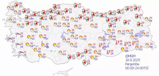 Yağmur bulutları ve 31 ile sağanak uyarısı
