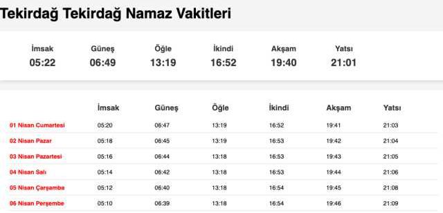 Tekirdağ, Sakarya, Yalova sahur ne zaman, saat kaçta? 1 Nisan Tekirdağ, Sakarya, Yalova imsak vakti! Tekirdağ, Sakarya, Yalova sabah ezanı saat kaçta?