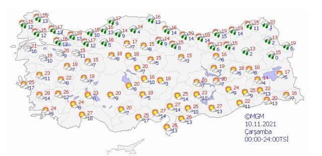Hava sıcaklıkları salı gününden itibaren azalacak