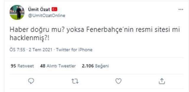 Pereira haberine inanamayan Ümit Özat'tan ilginç soru: F.Bahçe'nin sitesi mi hacklendi?