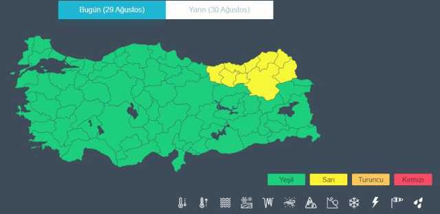 Meteoroloji'den 9 kentimiz için 'sarı kodlu' uyarı